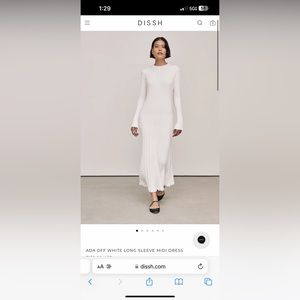 DISSH - ADA OFF WHITE LONG SLEEVE MIDI DRESS